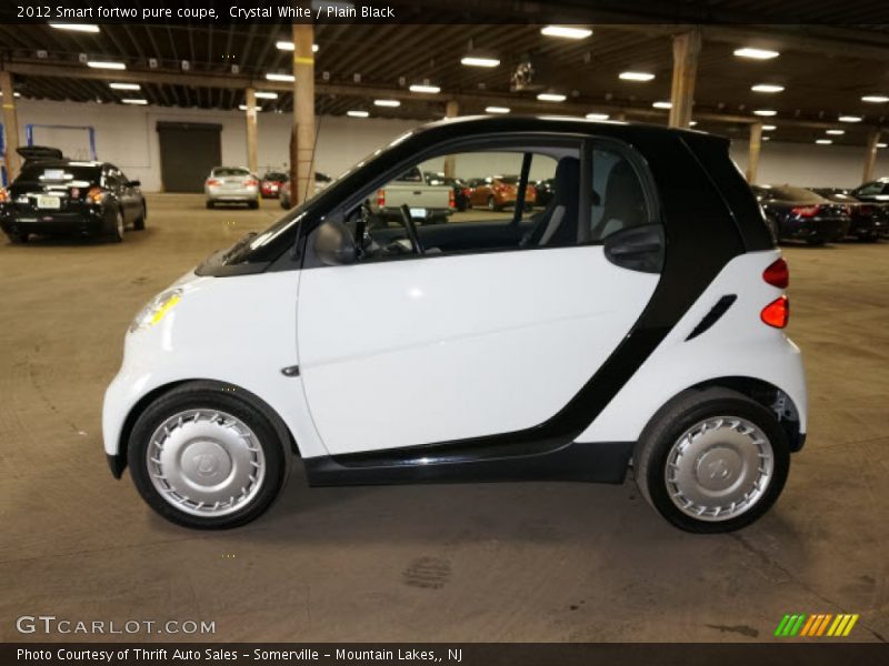 Crystal White / Plain Black 2012 Smart fortwo pure coupe