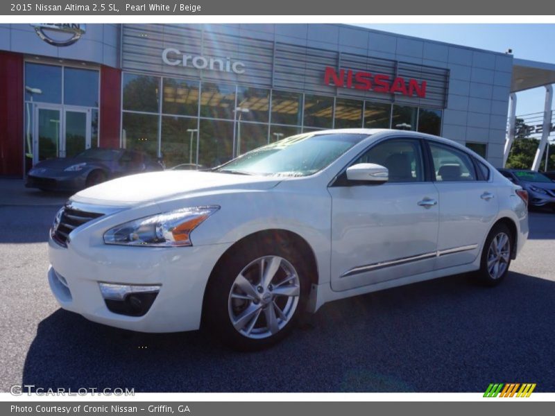 Pearl White / Beige 2015 Nissan Altima 2.5 SL