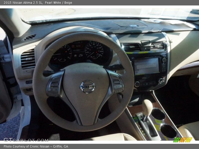 Pearl White / Beige 2015 Nissan Altima 2.5 SL
