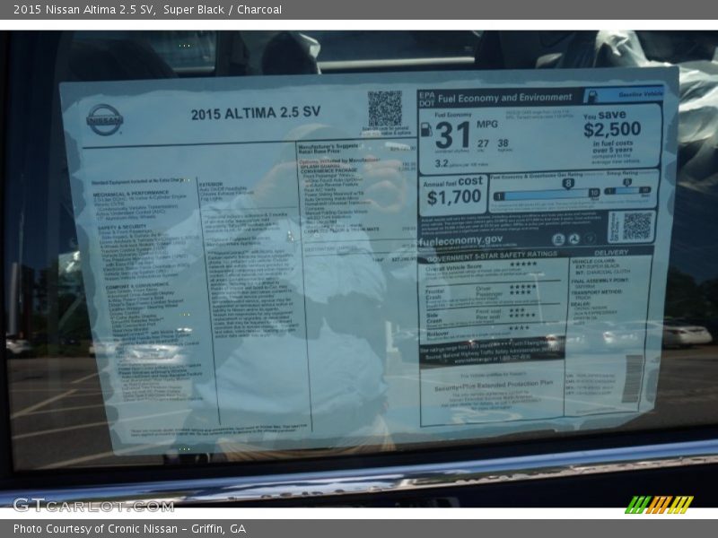 Super Black / Charcoal 2015 Nissan Altima 2.5 SV