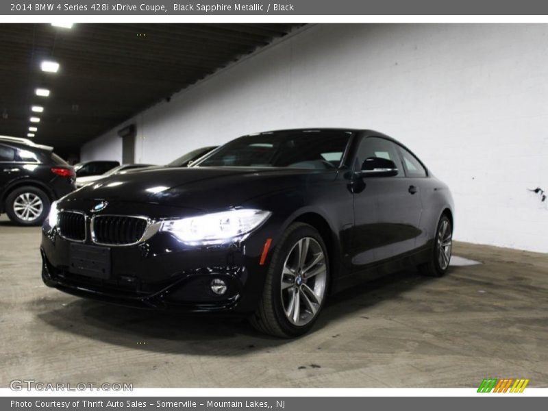 Black Sapphire Metallic / Black 2014 BMW 4 Series 428i xDrive Coupe
