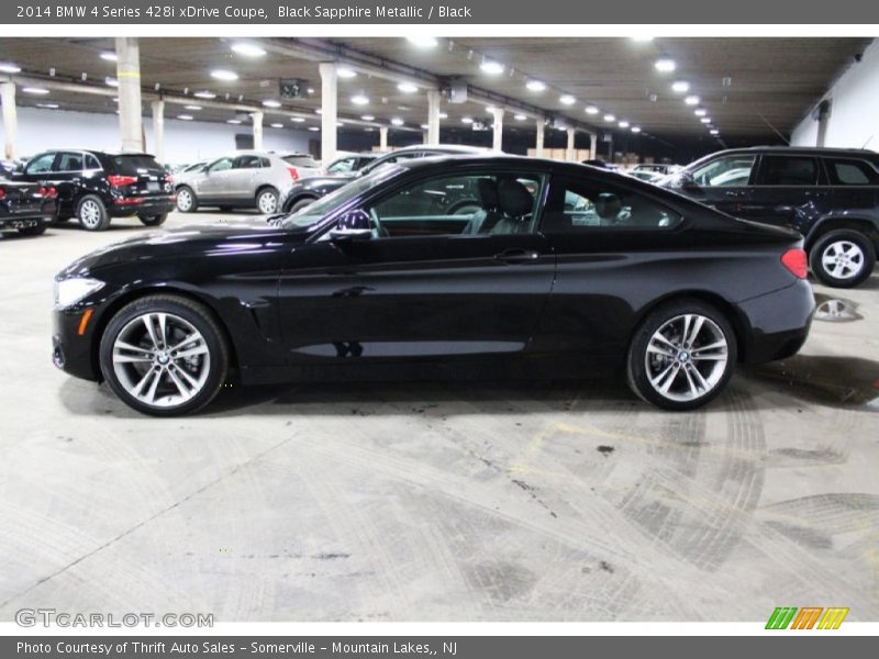 Black Sapphire Metallic / Black 2014 BMW 4 Series 428i xDrive Coupe