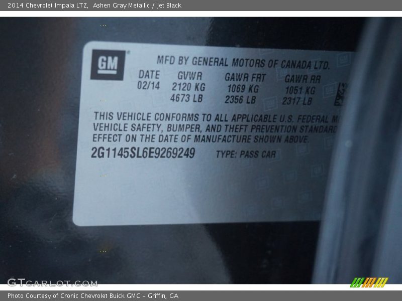 Ashen Gray Metallic / Jet Black 2014 Chevrolet Impala LTZ