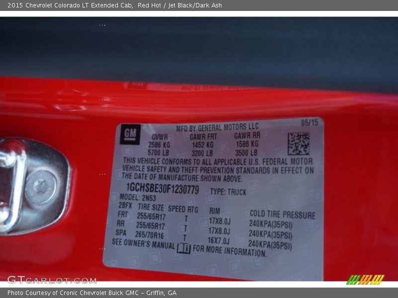 Red Hot / Jet Black/Dark Ash 2015 Chevrolet Colorado LT Extended Cab