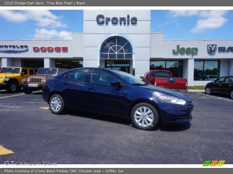 True Blue Pearl / Black 2015 Dodge Dart Aero