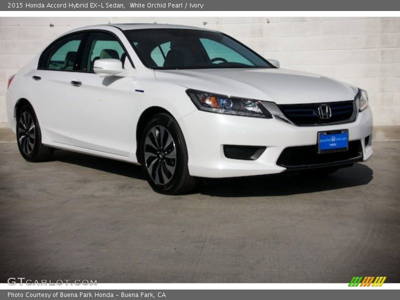 White Orchid Pearl / Ivory 2015 Honda Accord Hybrid EX-L Sedan