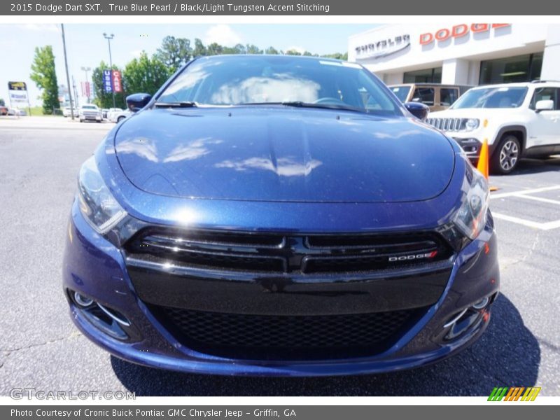 True Blue Pearl / Black/Light Tungsten Accent Stitching 2015 Dodge Dart SXT