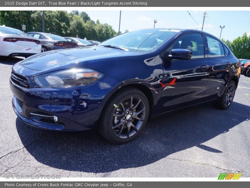 True Blue Pearl / Black/Light Tungsten Accent Stitching 2015 Dodge Dart SXT