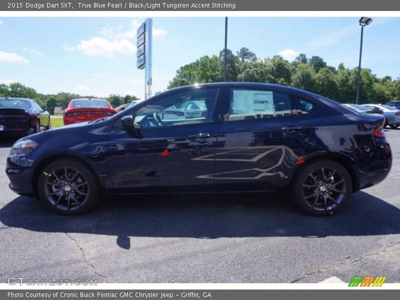 True Blue Pearl / Black/Light Tungsten Accent Stitching 2015 Dodge Dart SXT