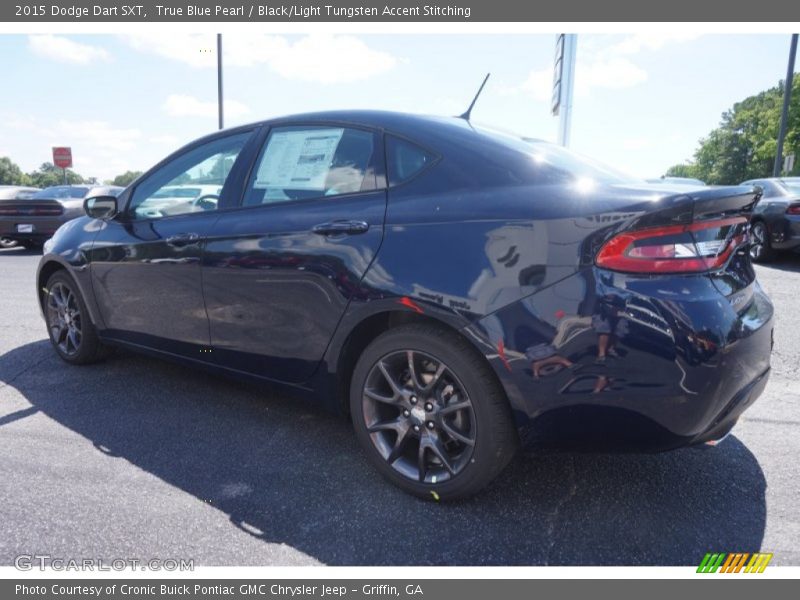 True Blue Pearl / Black/Light Tungsten Accent Stitching 2015 Dodge Dart SXT