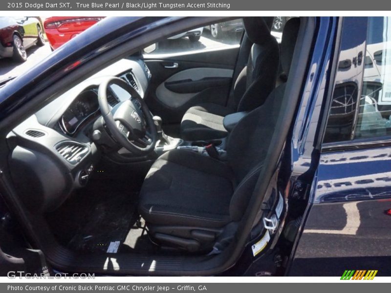 True Blue Pearl / Black/Light Tungsten Accent Stitching 2015 Dodge Dart SXT