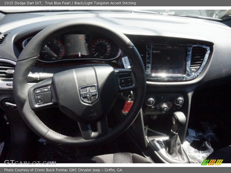 True Blue Pearl / Black/Light Tungsten Accent Stitching 2015 Dodge Dart SXT