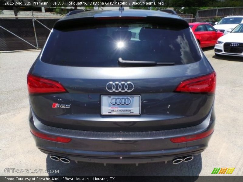 Daytona Gray Metallic / Black/Magma Red 2015 Audi SQ5 Premium Plus 3.0 TFSI quattro