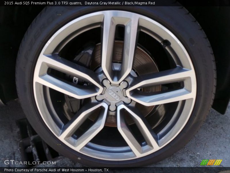 Daytona Gray Metallic / Black/Magma Red 2015 Audi SQ5 Premium Plus 3.0 TFSI quattro