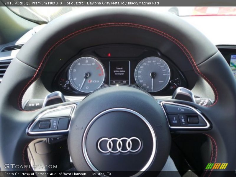 Daytona Gray Metallic / Black/Magma Red 2015 Audi SQ5 Premium Plus 3.0 TFSI quattro