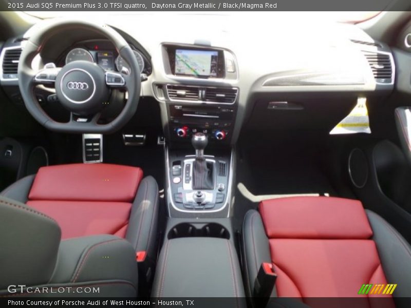 Daytona Gray Metallic / Black/Magma Red 2015 Audi SQ5 Premium Plus 3.0 TFSI quattro