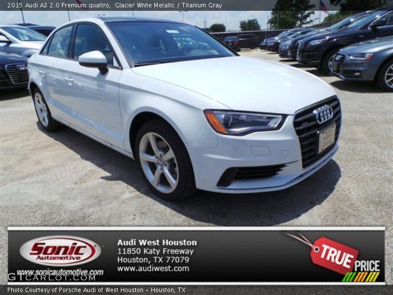 Glacier White Metallic / Titanium Gray 2015 Audi A3 2.0 Premium quattro