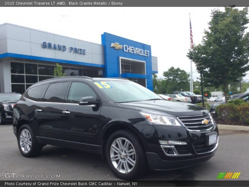 Black Granite Metallic / Ebony 2015 Chevrolet Traverse LT AWD