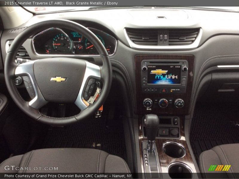 Black Granite Metallic / Ebony 2015 Chevrolet Traverse LT AWD