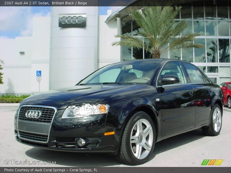 Brilliant Black / Beige 2007 Audi A4 2.0T Sedan