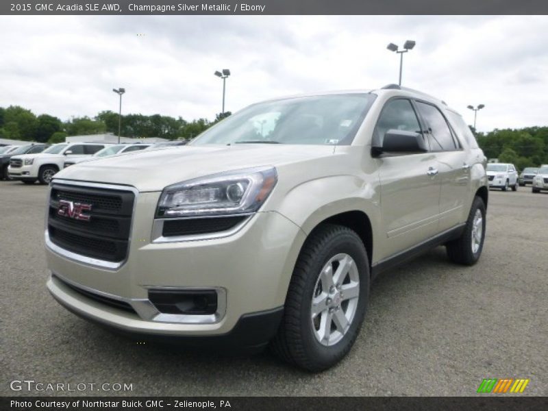 Champagne Silver Metallic / Ebony 2015 GMC Acadia SLE AWD