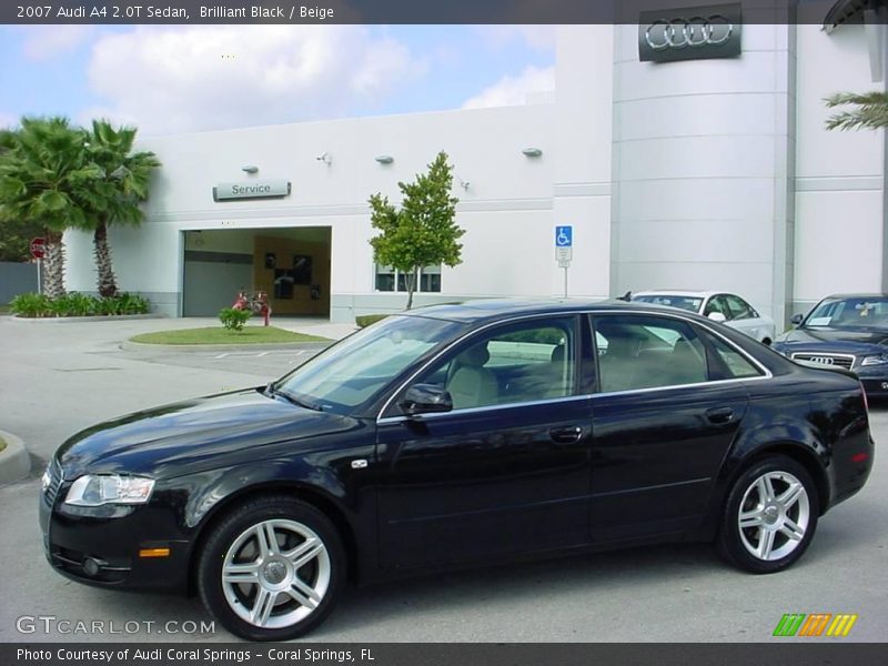 Brilliant Black / Beige 2007 Audi A4 2.0T Sedan