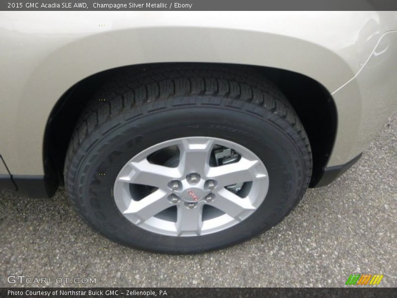 Champagne Silver Metallic / Ebony 2015 GMC Acadia SLE AWD