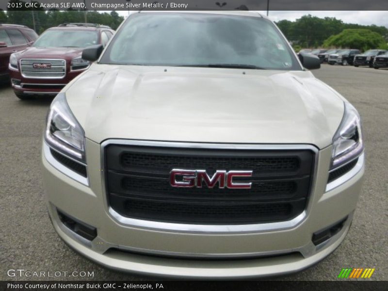 Champagne Silver Metallic / Ebony 2015 GMC Acadia SLE AWD