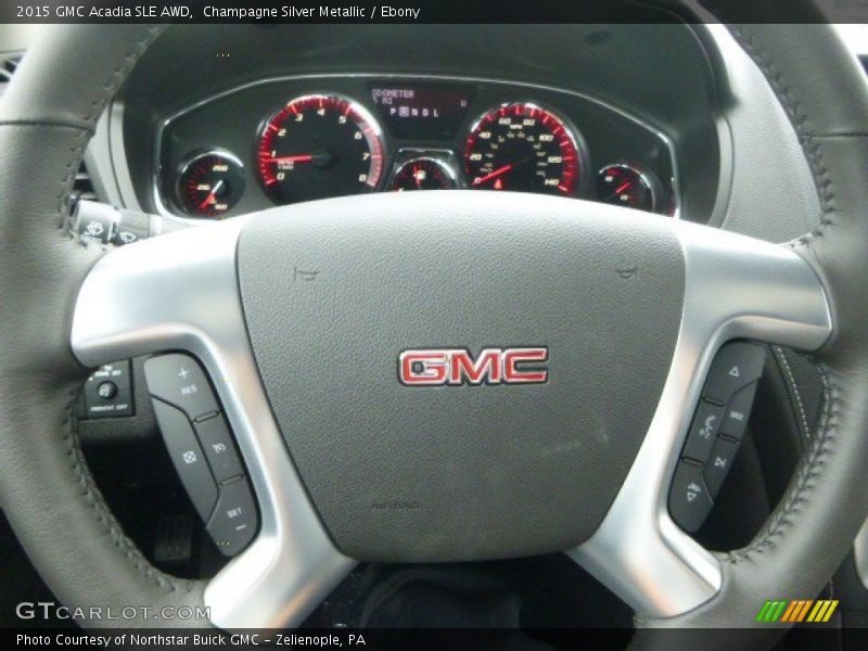 Champagne Silver Metallic / Ebony 2015 GMC Acadia SLE AWD