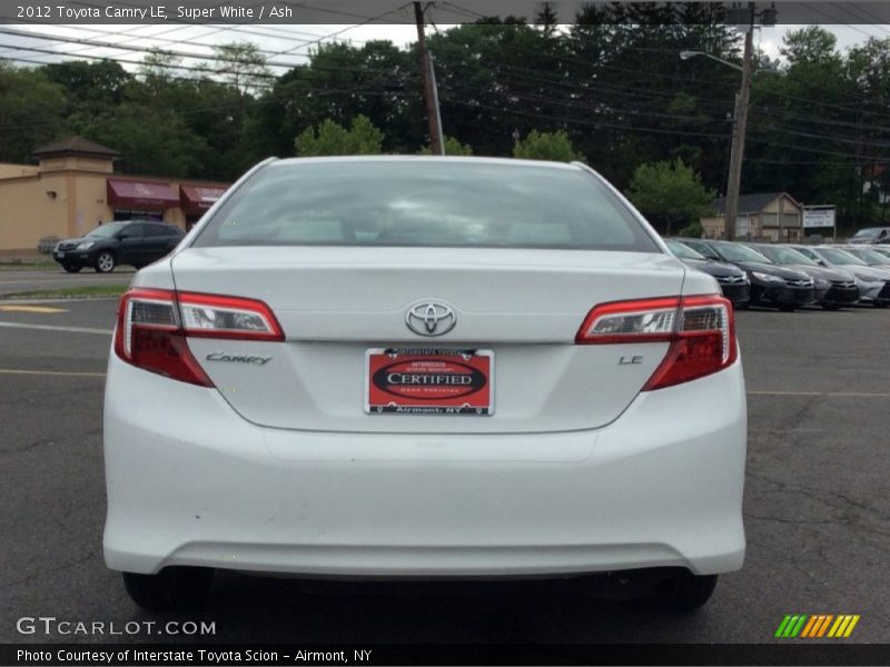 Super White / Ash 2012 Toyota Camry LE