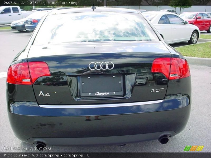 Brilliant Black / Beige 2007 Audi A4 2.0T Sedan