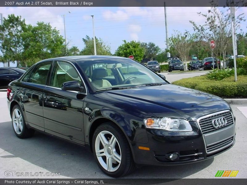 Brilliant Black / Beige 2007 Audi A4 2.0T Sedan
