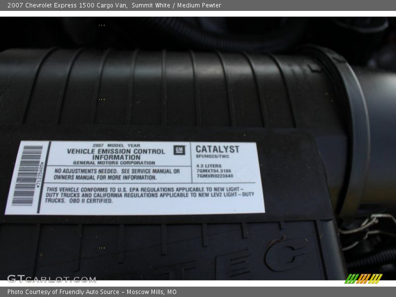Summit White / Medium Pewter 2007 Chevrolet Express 1500 Cargo Van