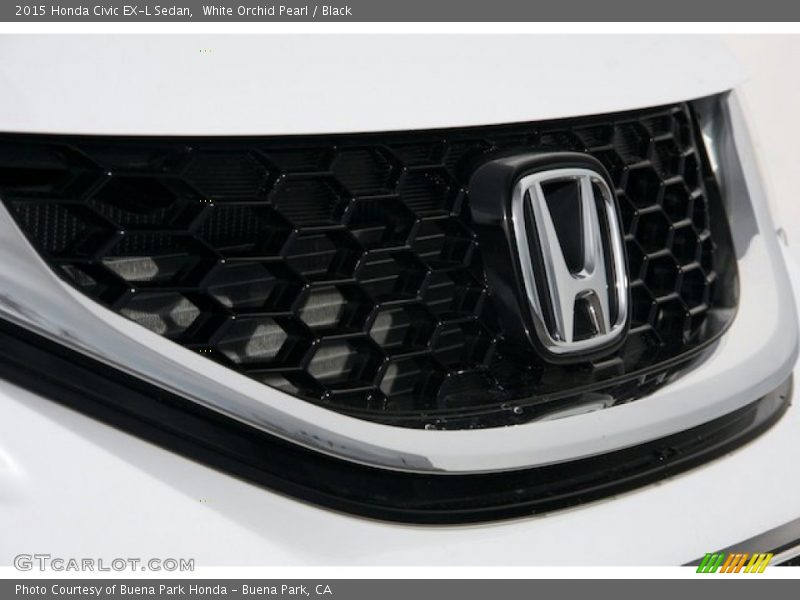 White Orchid Pearl / Black 2015 Honda Civic EX-L Sedan