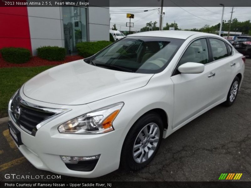 Pearl White / Beige 2013 Nissan Altima 2.5 S