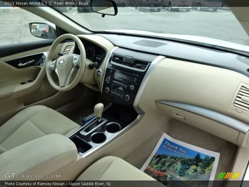 Pearl White / Beige 2013 Nissan Altima 2.5 S
