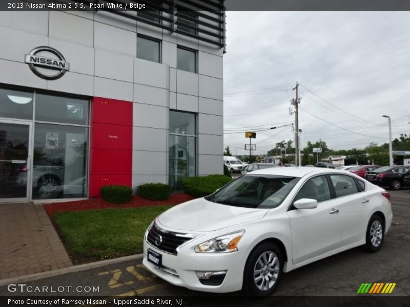 Pearl White / Beige 2013 Nissan Altima 2.5 S