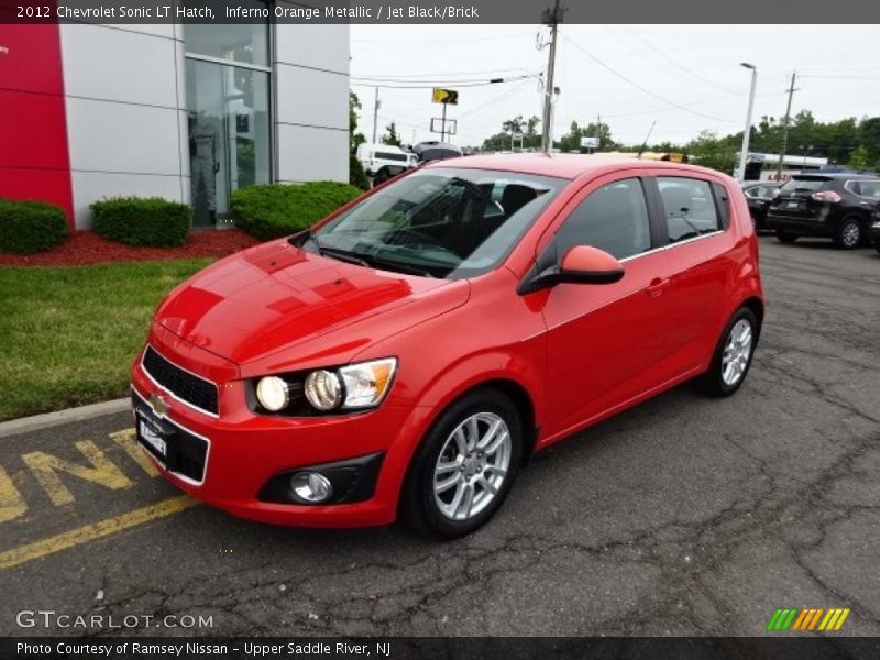 Inferno Orange Metallic / Jet Black/Brick 2012 Chevrolet Sonic LT Hatch