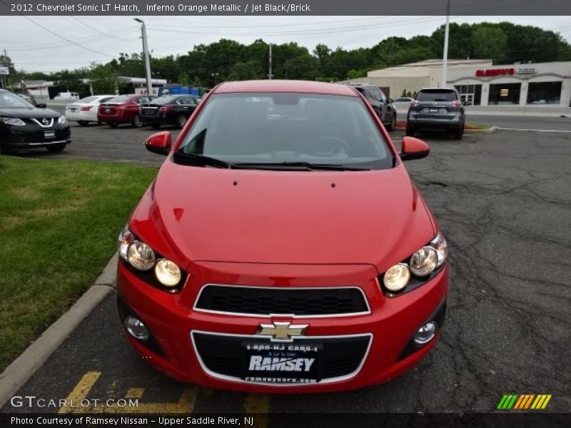 Inferno Orange Metallic / Jet Black/Brick 2012 Chevrolet Sonic LT Hatch