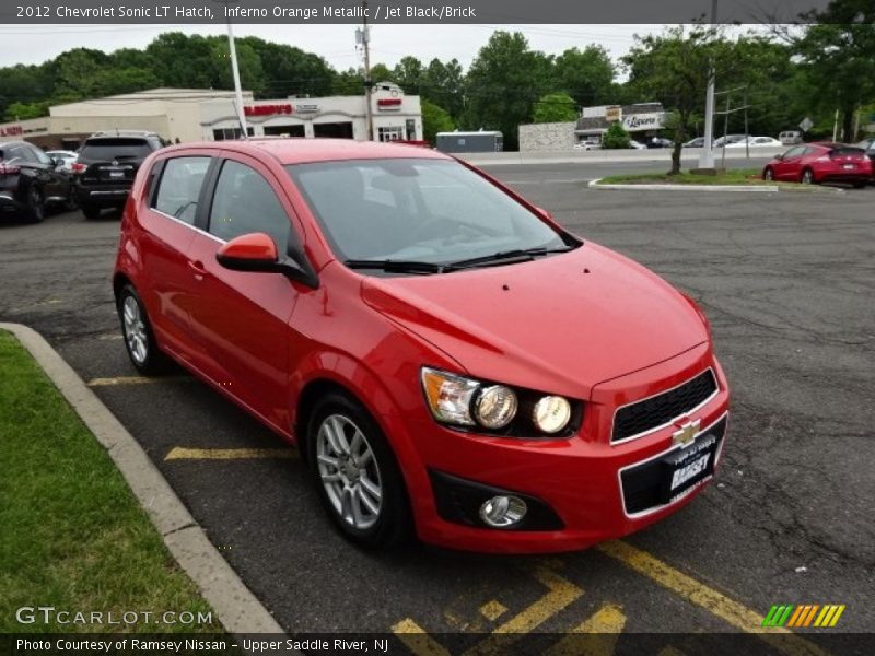 Inferno Orange Metallic / Jet Black/Brick 2012 Chevrolet Sonic LT Hatch