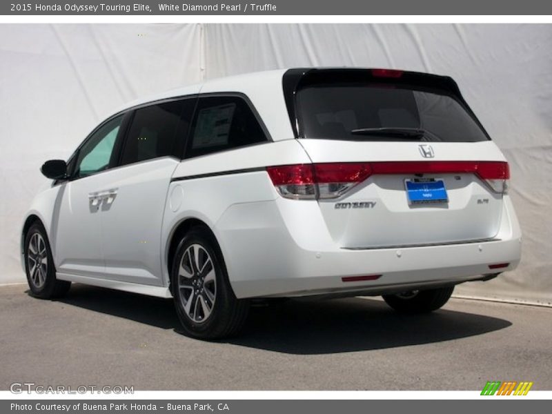 White Diamond Pearl / Truffle 2015 Honda Odyssey Touring Elite