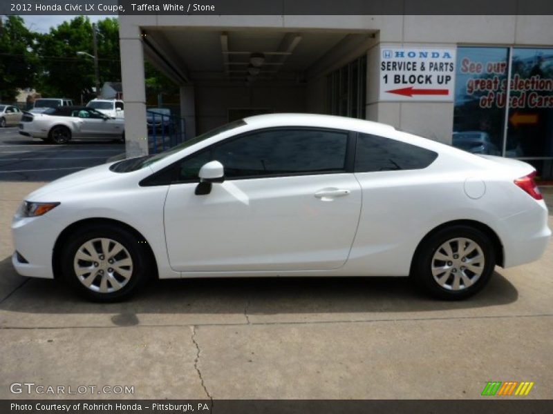 Taffeta White / Stone 2012 Honda Civic LX Coupe