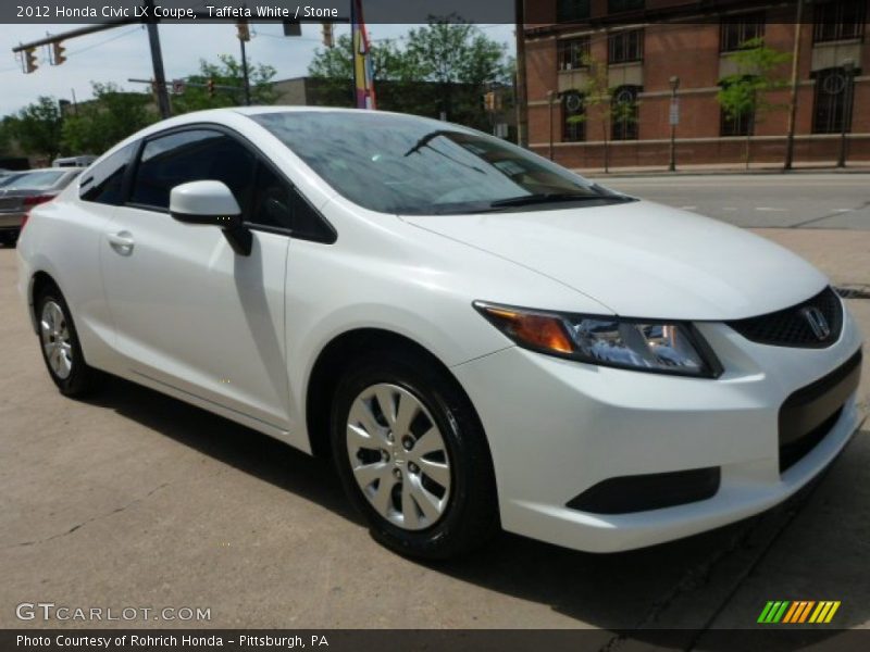 Taffeta White / Stone 2012 Honda Civic LX Coupe