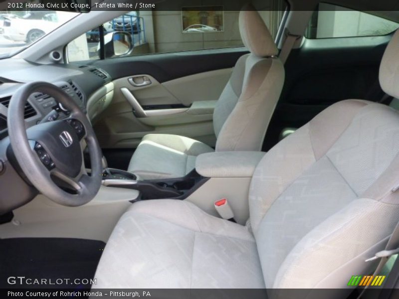 Taffeta White / Stone 2012 Honda Civic LX Coupe