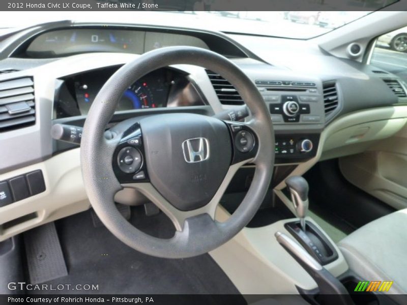 Taffeta White / Stone 2012 Honda Civic LX Coupe