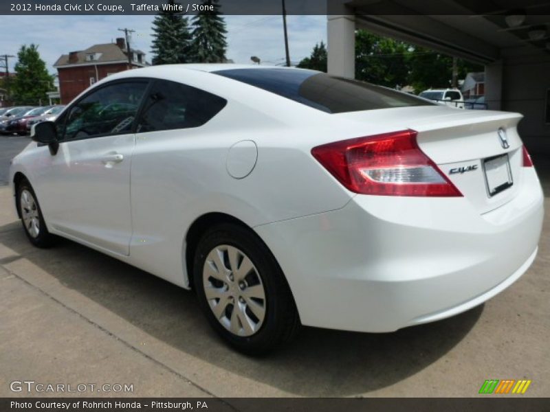 Taffeta White / Stone 2012 Honda Civic LX Coupe