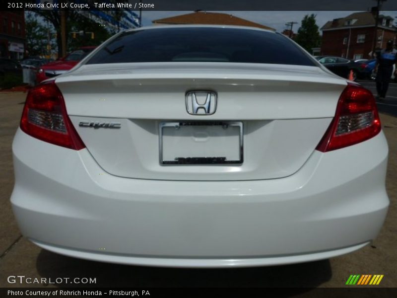 Taffeta White / Stone 2012 Honda Civic LX Coupe