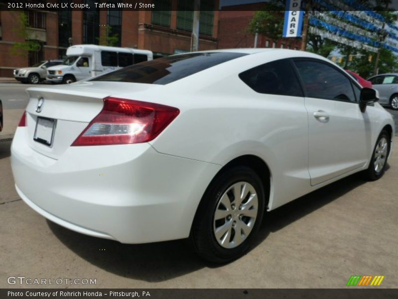 Taffeta White / Stone 2012 Honda Civic LX Coupe