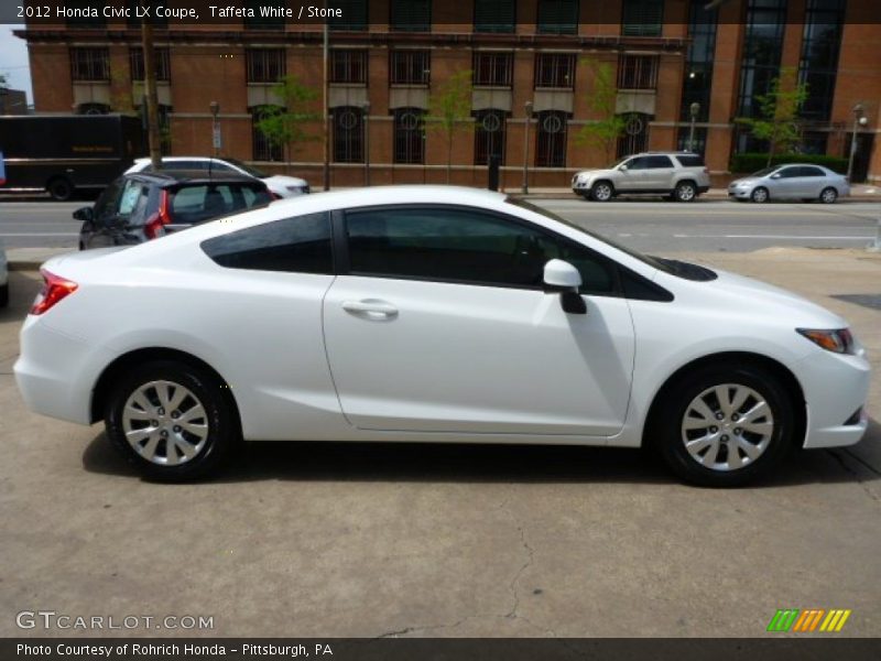 Taffeta White / Stone 2012 Honda Civic LX Coupe