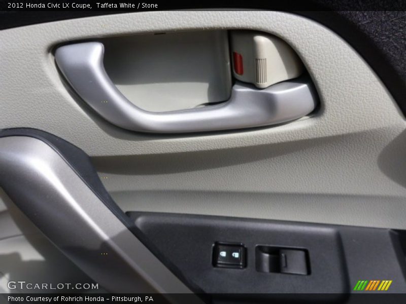 Taffeta White / Stone 2012 Honda Civic LX Coupe